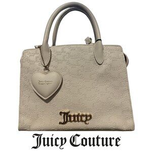 NWT Juicy Couture Crossbody Purse Ladylike Satchel Bag Cream White Crystal